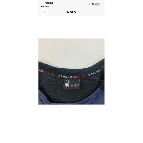 Spyder Active Men's Blue Heathered Long Sleeve Athletic Training Shirt M - Picture 2 of 5